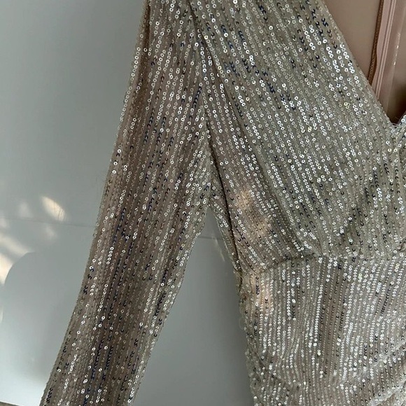 Glamorous Long Sleeve Sequin Dress - Picture 3 of 4